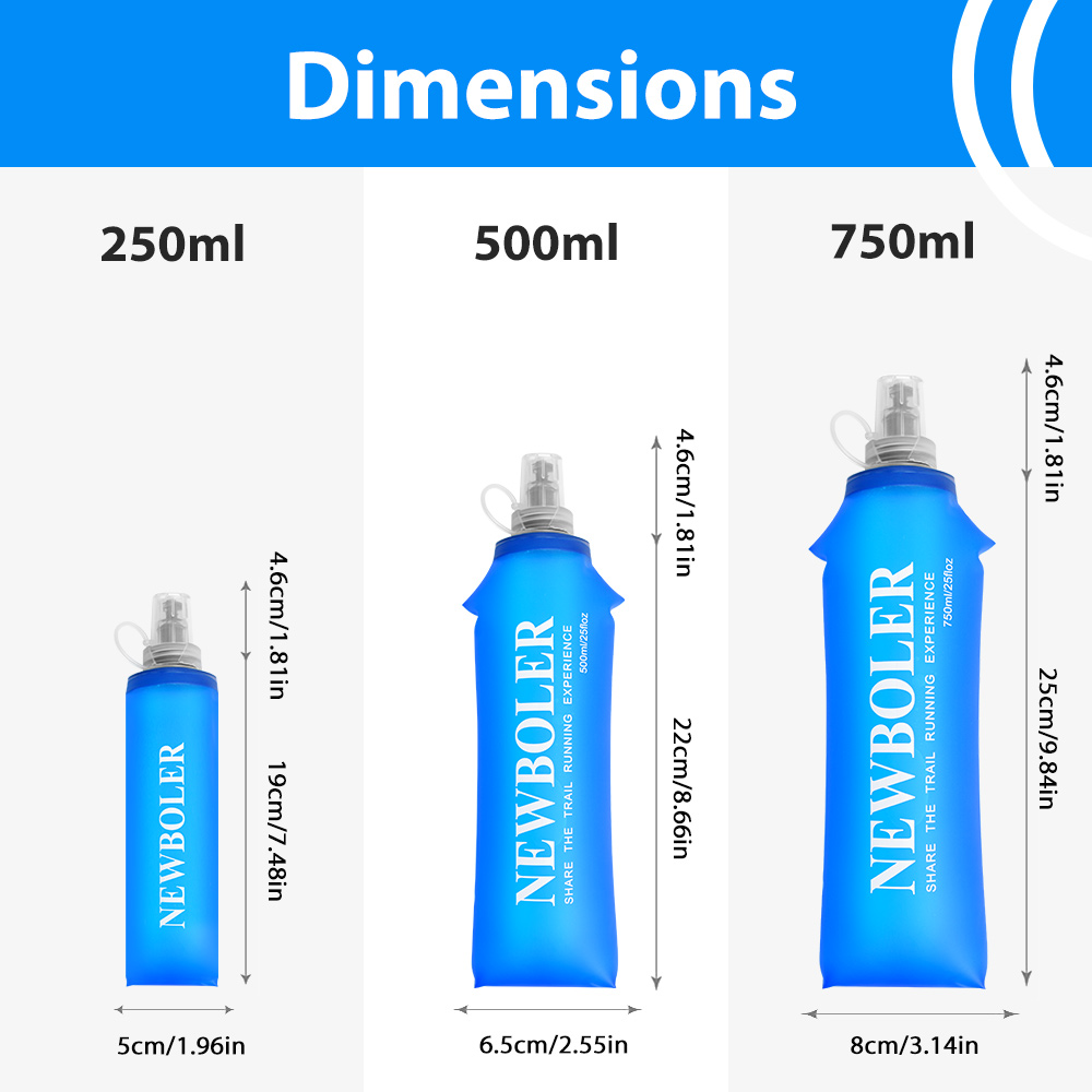 Botella de agua de 250/500/750 - Hydration Vest reseña y precio